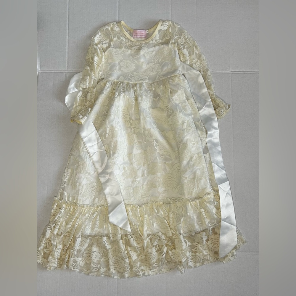 Think Pink Bow Lace Formal Dress Girls 5